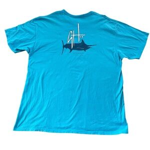 Guy Harvey T-shirt Tee 2XL XXL Aqua Blue S/S Fish 2016 Men’s